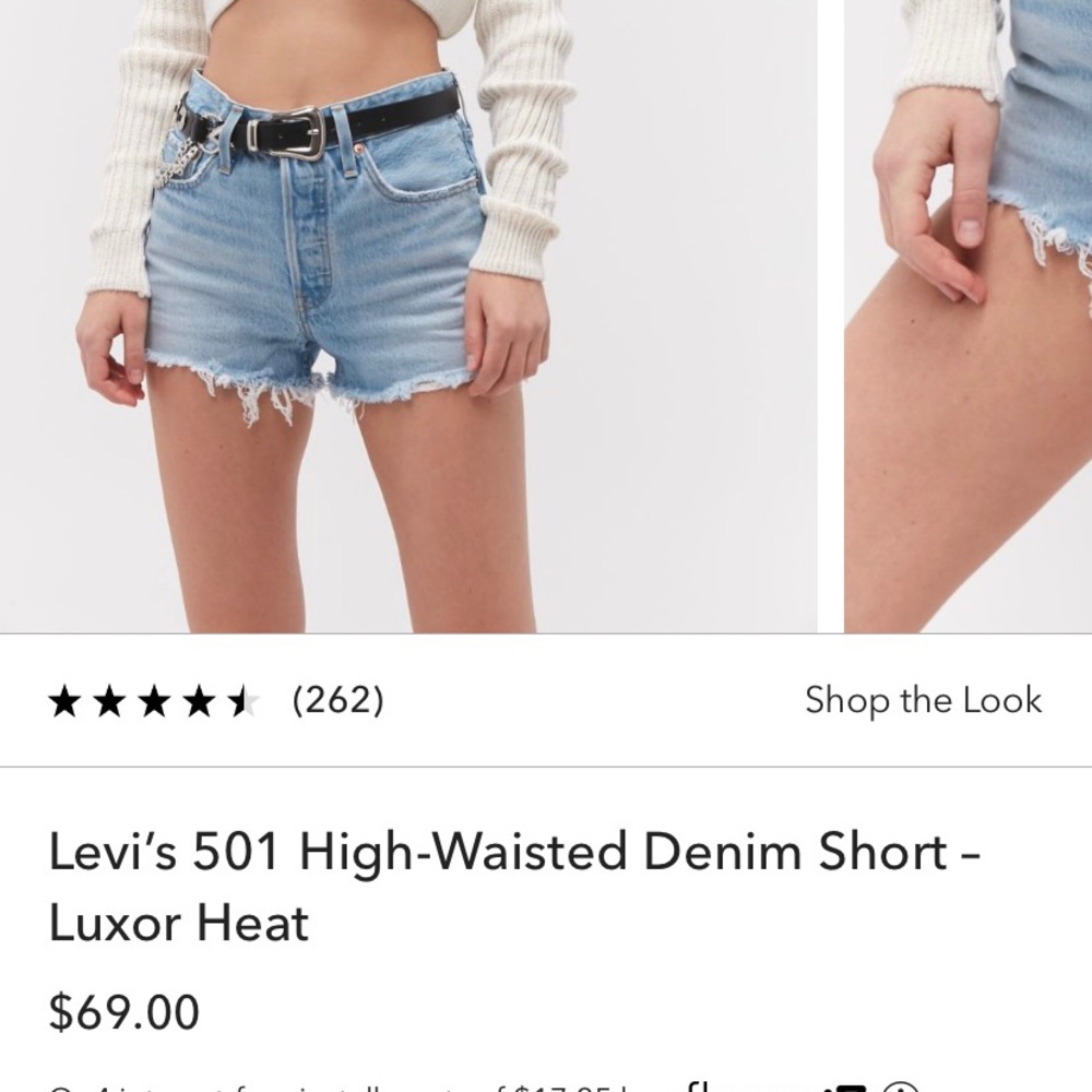 levi 501 high waisted shorts